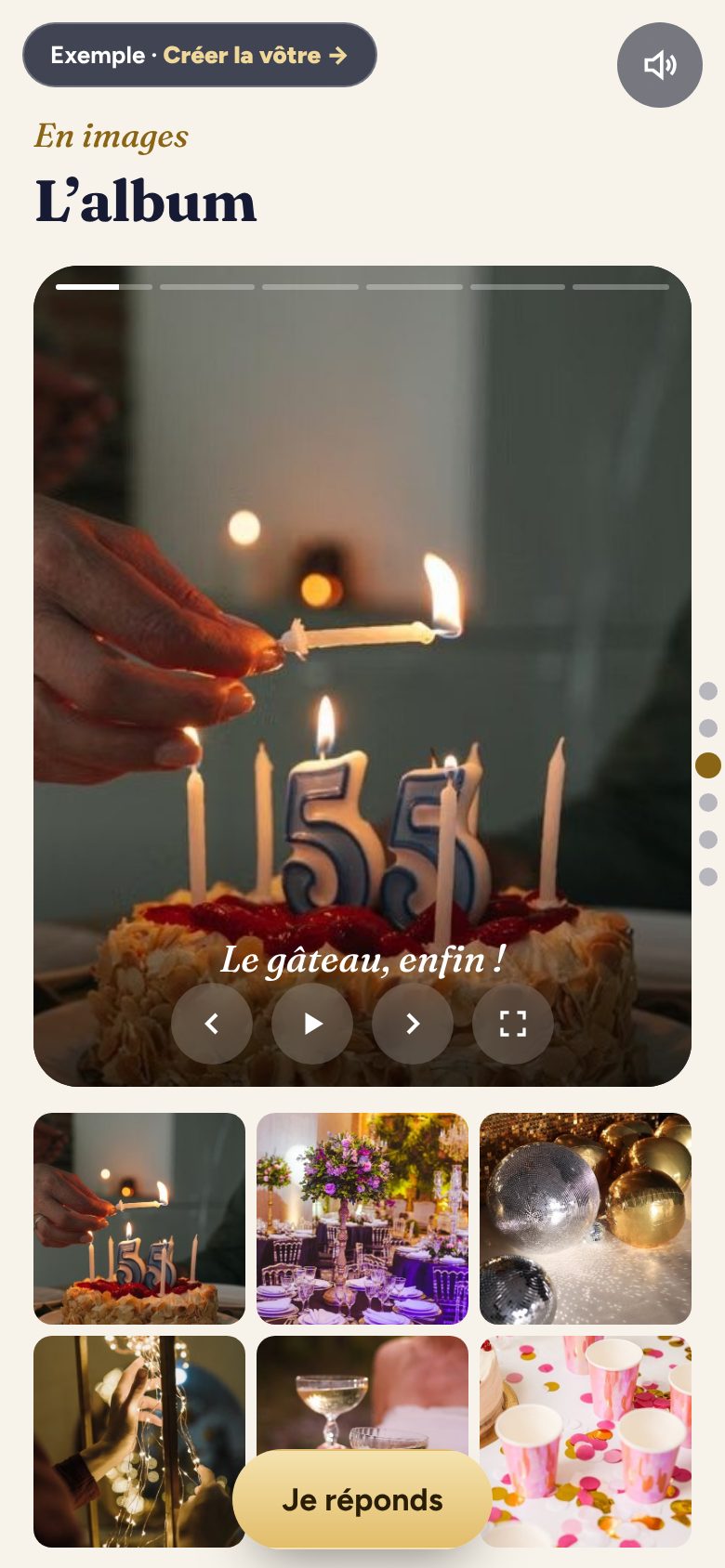 L’album dans l’invitation